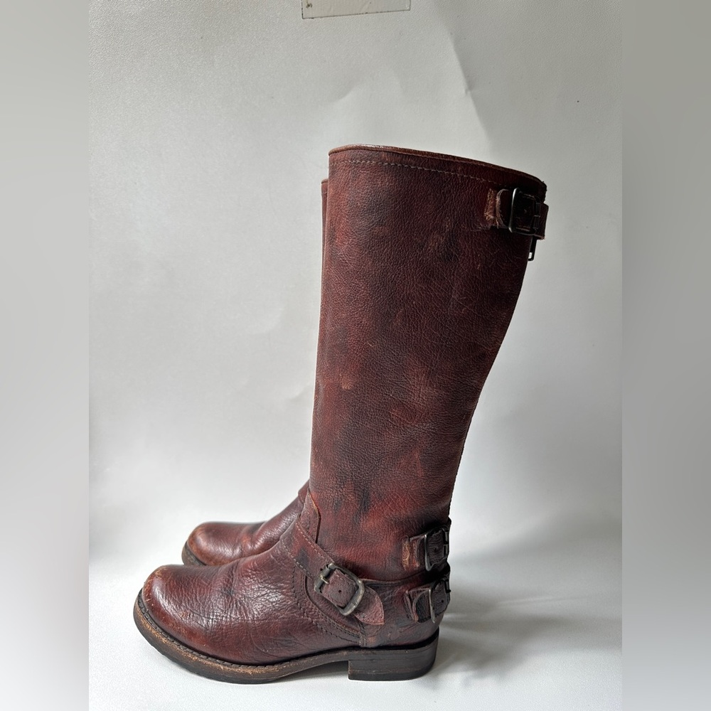 Frye Veronica Distressed Leather Riding Tall Boots Size 6